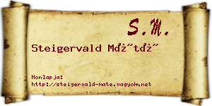 Steigervald Máté névjegykártya
