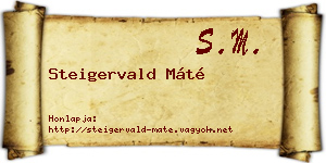 Steigervald Máté névjegykártya